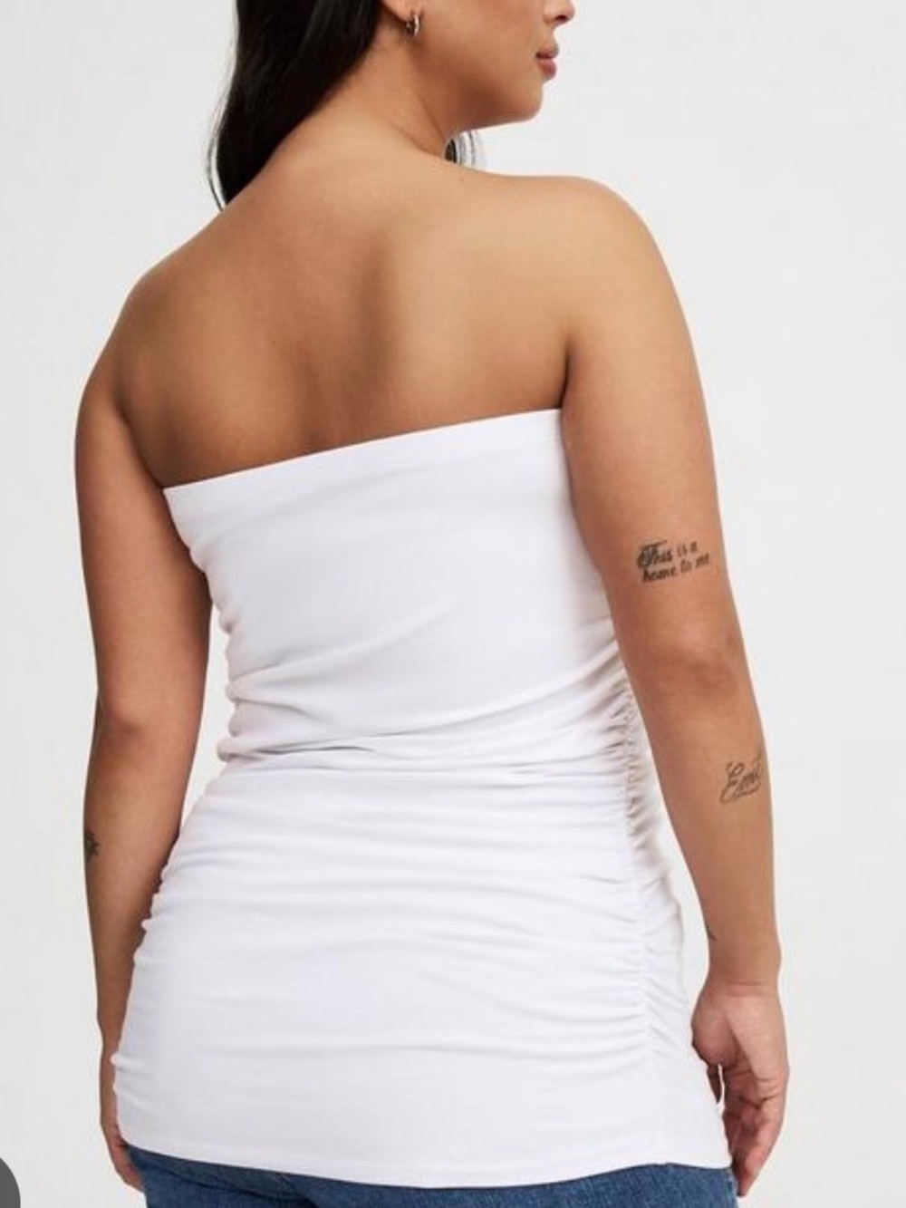 Torrid White Ruched Tube Top - Picture 4 of 8